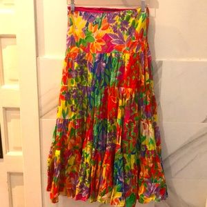 Ralph Lauren long boho hippie skirt colorful xs